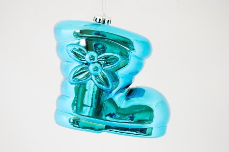 Изображение Елочная игрушка Сапог 400 мм глянцевый пластик  Бирюзовый  интернет магазин Иватек ivatec.ru